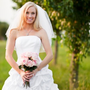 Wedding dress alterations bride with dress